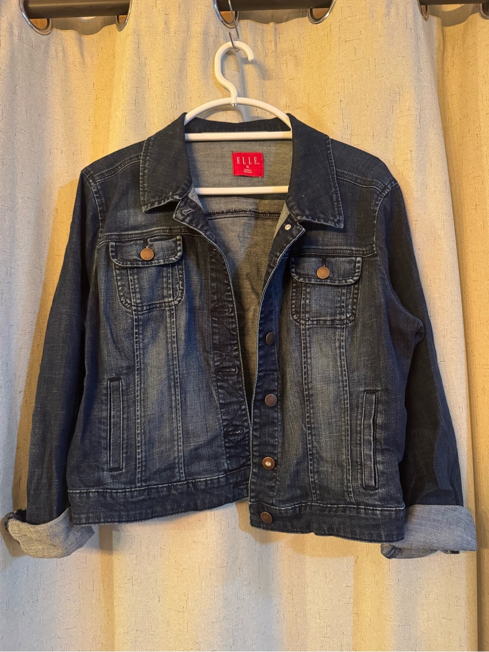 ELLE Navy Blue Denim Trucker Jacket